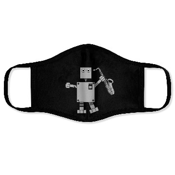 Discover Saxophone Robot Text Face Masks