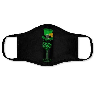 Discover Irish Green Shamrock St Patrick's Day Wine Drinkin Face Masks
