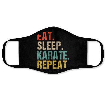 Discover Funny Eat Sleep Karate Repeat Face Masks