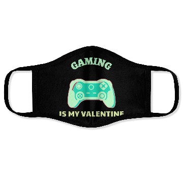Discover Gaming Is My Valentine Light Green Face Masks