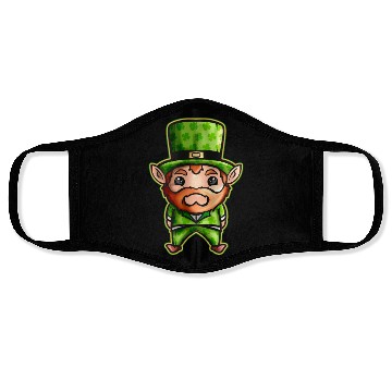 Discover Cute Kawaii Irish Elf With Shamrock Hat For St Face Masks