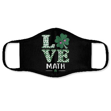 Discover Love Shamrock Math Teacher St Patricks Day Face Masks