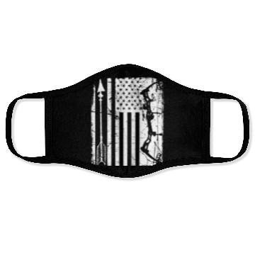 Discover Outdoor Hunting American Flag Bow Arrow Target Face Masks