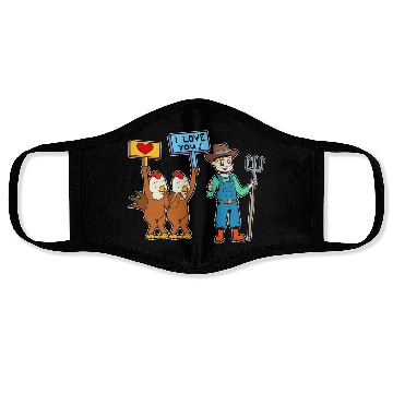 Discover Chickens Love The Farmer Chicken Farmer Face Masks