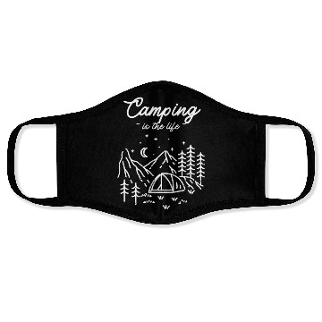 Discover Explore, Adventure, and Relax Camping is the Life Face Masks