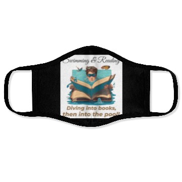Discover Bookish Splash Swimmer Book Lover Face Masks