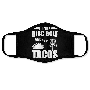 Discover I Love Disc Golf And Tacos - Disc Golf Player Disc Face Masks