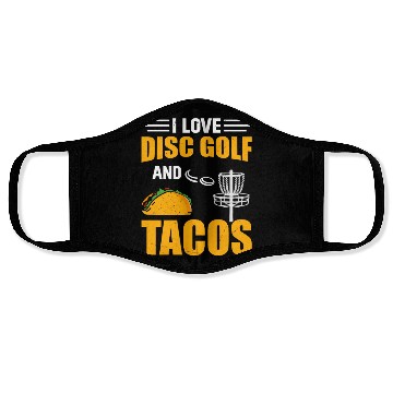 Discover Disc Golf Player - I Love Disc Golf And Tacos Face Masks