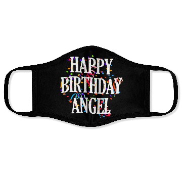 Discover Happy Angel First Name Colorful Bday Face Masks
