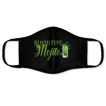 Discover Blood Type Mojito Cocktail Bartender Face Masks