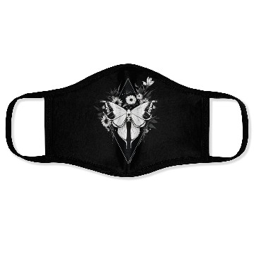 Discover Black and White Gothic Moth Face Masks