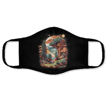 Discover Peaceful hike in nature Face Masks