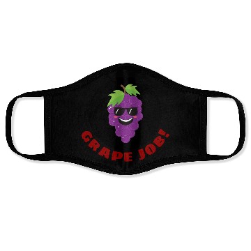Discover Grape Job Grape Pun Face Masks