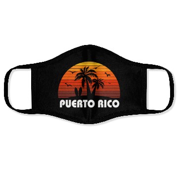 Discover Retro Puerto Rico Sunset Cool Vintage Vacation Face Masks