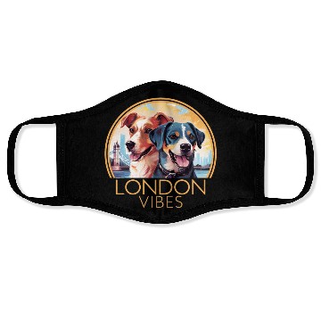 Discover London Vibes England Cute Dogs Dog Lovers Face Masks