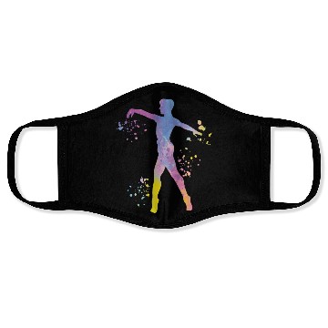 Discover Ballet Dancer Colorsplash Man Ballerino Face Masks
