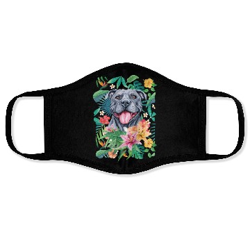 Discover Tropical Gray Pit Bull Pitbull Face Masks
