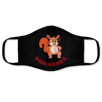 Discover Squarrel Squirrel Pun Face Masks