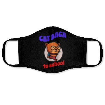 Discover Cat back to school Face Masks