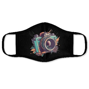Discover Tropical colors camera Face Masks