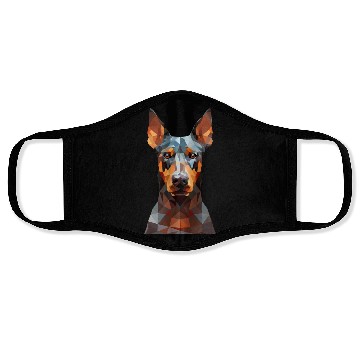 Discover geometric Doberman: Polygon Art Face Masks