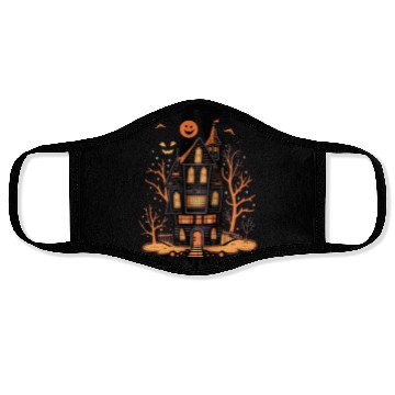 Discover Haunted House Halloween Face Masks, Spooky Mansion