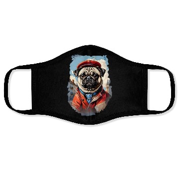 Discover Pug's British Adventure Face Masks