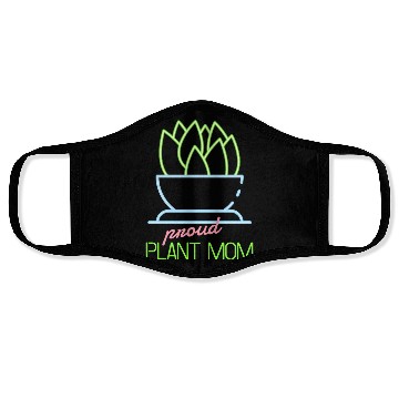 Discover Proud Plant Mom Neon Style Face Masks