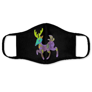 Discover Whimsical Purple Cactus Deer Alebrije Face Masks