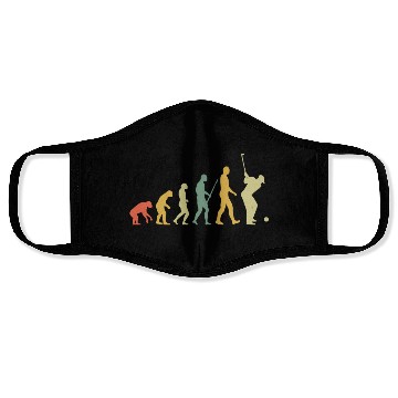 Discover Golf Player Evolution Golf Club Golfer Golf Retro Face Masks