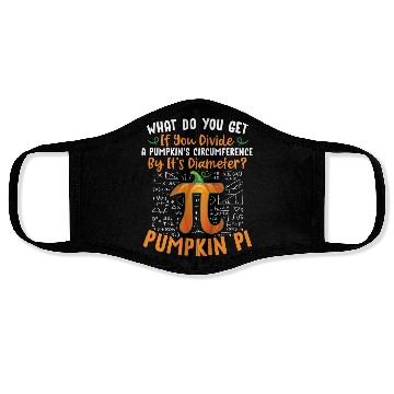 Discover Funny Pumpkin Pi Halloween Costume Math Teacher Face Masks