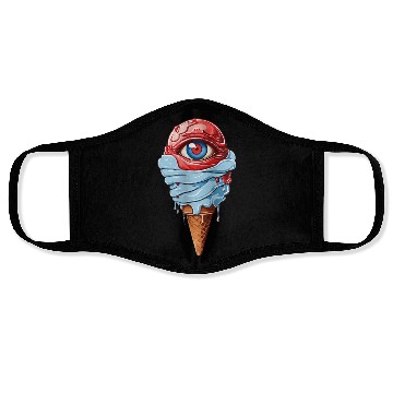 Discover an ice cream with a red eye Face Masks Design