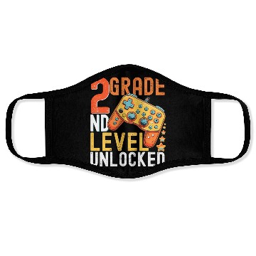Discover 2nd Grade Level Unlocked Video Game Back to School Face Masks