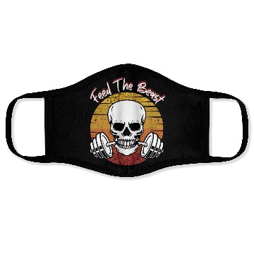 Discover Feed The Beast Skeleton Gym Motivation Face Masks