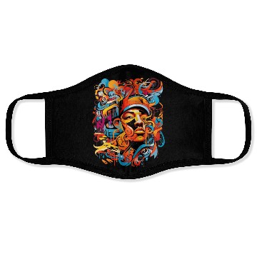 Discover Music, hip-hop, rap, rapper, sound, gift. Face Masks