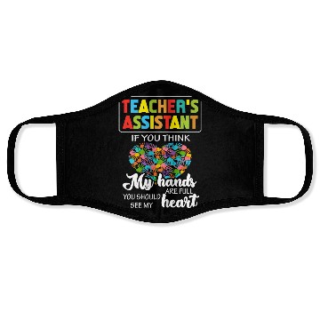 Discover Teacher Assistant Cute Heart Quote Gift Face Masks For