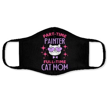 Discover Funny Painter Mom Cat Lover Face Masks