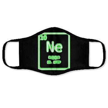 Discover Neon Element Green Periodic Table Chemistry Nerd Face Masks