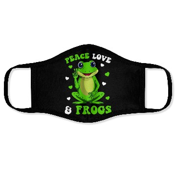 Discover Peace Love Frogs Lover Frog Kids Girls Women Face Masks