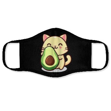 Discover Cat with avocado Face Masks