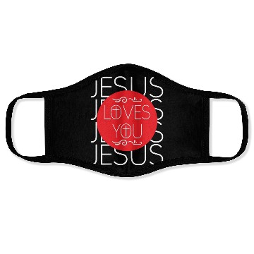 Discover Jesus ;oves You Christian Christmas Face Masks