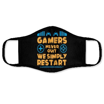 Discover Gamers Never Quit We Simply Restart Typography Face Masks