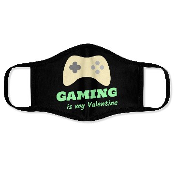 Discover Gaming Is My Valentine Light Green Face Masks
