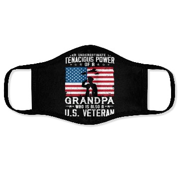 Discover US Army Veteran Grandpa Face Masks
