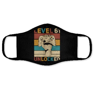 Discover Level 61 Unlocked 61st 61 Gamer Face Masks