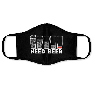 Discover Need Beer Low Battery Alcohol Joke Face Masks