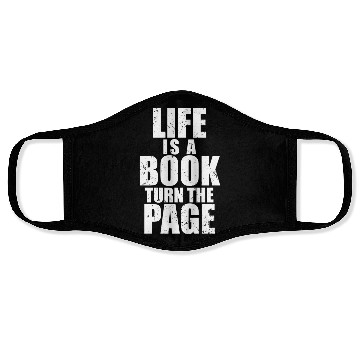 Discover Life Is A Book Turn The Page Distressed Face Masks