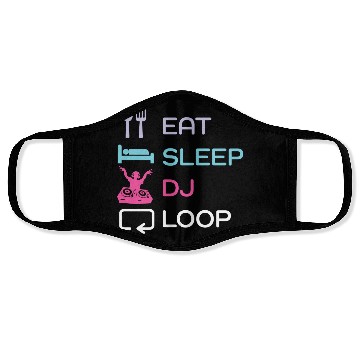 Discover Eat Sleep Dj Loop Repeat Funny Electronic Dance Face Masks