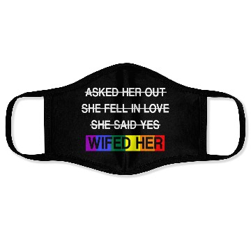 Discover Her Lgbtq Romantic Lesbian Wedding Day Face Masks