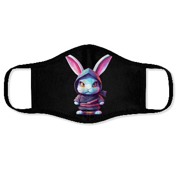 Discover Fierce Elegance: Pastel Rabbit Ninja Unleashed Face Masks